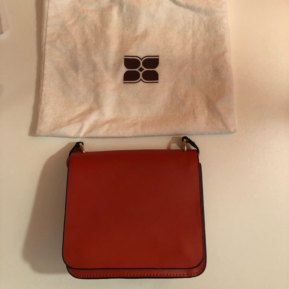BCBG Orange Crossbody Flap Bag- Adjustable Strap